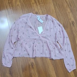 Aritzia/Wilfred Peplum Blouse - NWT
